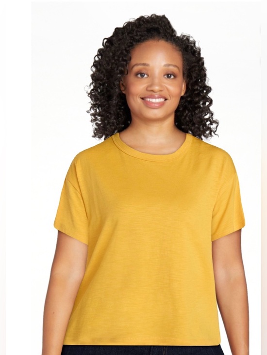Time and Tru Tops - Time and Tru Yellow Short Sleeve Crewneck Tee